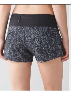 Women's Lululemon Run Times Short 6 Mini Splatter White Black